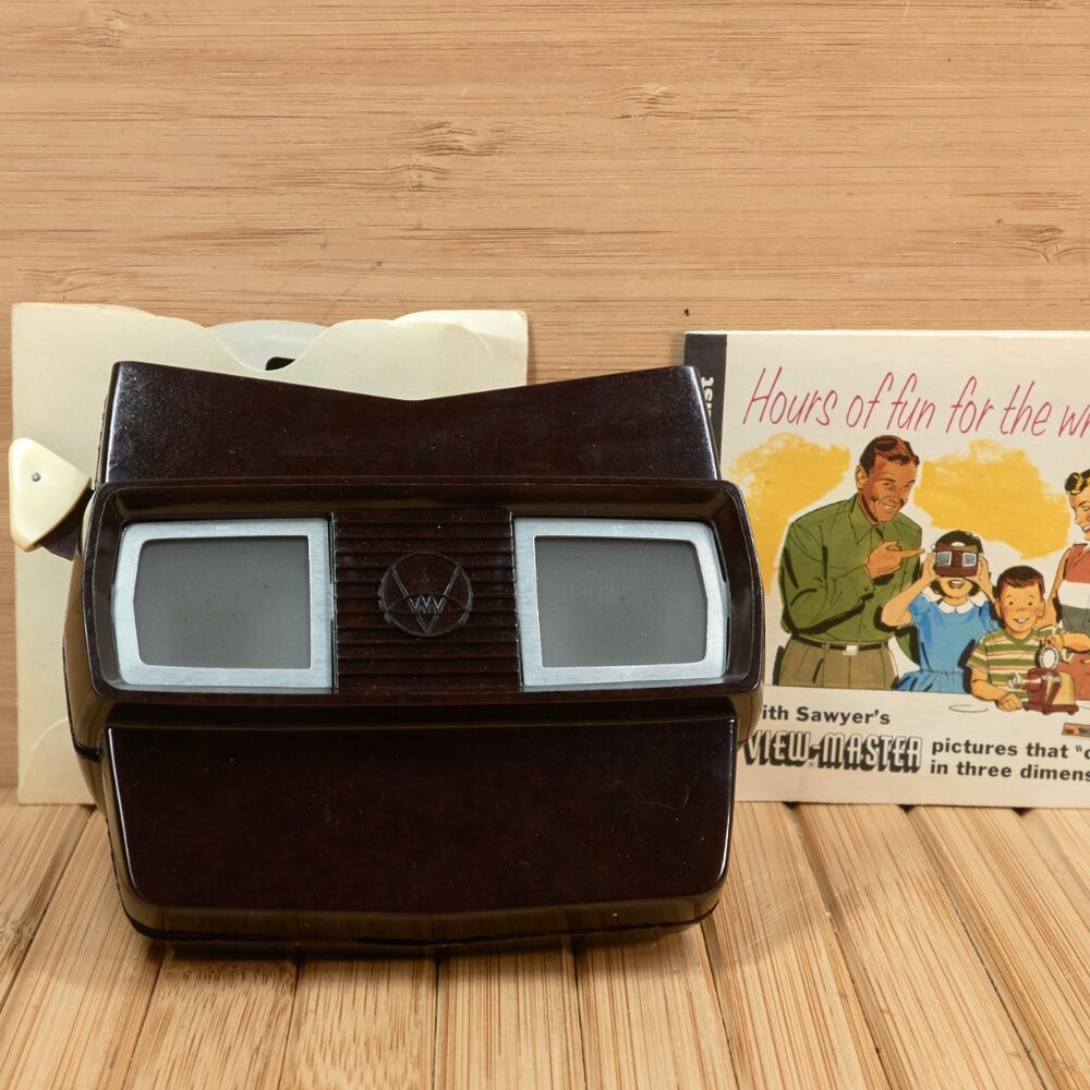 Vintage Sawyer's View Master Bakelite Stereoscope with Original Box, Made in USA